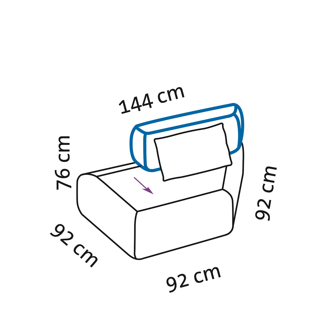 Maßzeichnung für das all together Trapezelement 73676.