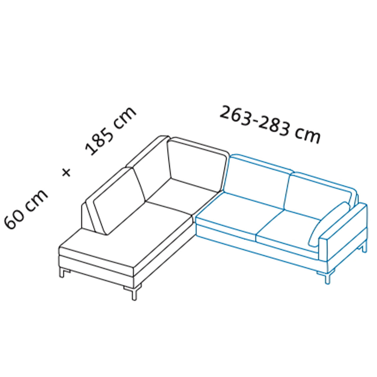 Maßzeichnung alba system Garnitur D1 + X2