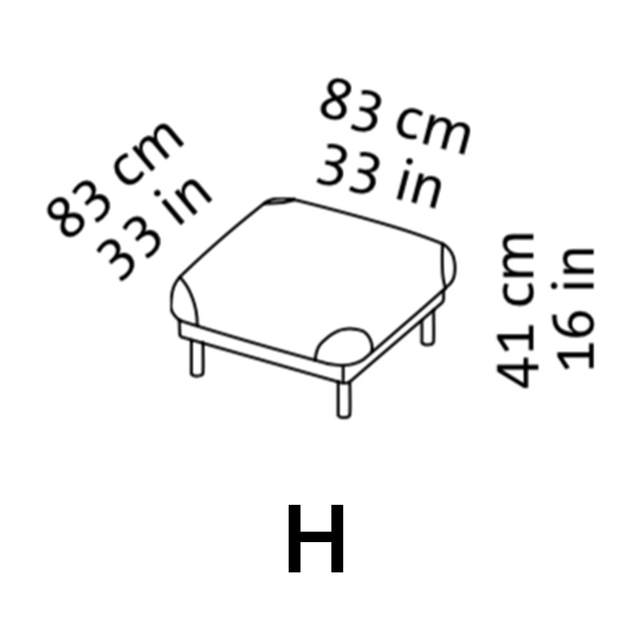Maßzeichnung brühl tam Hocker