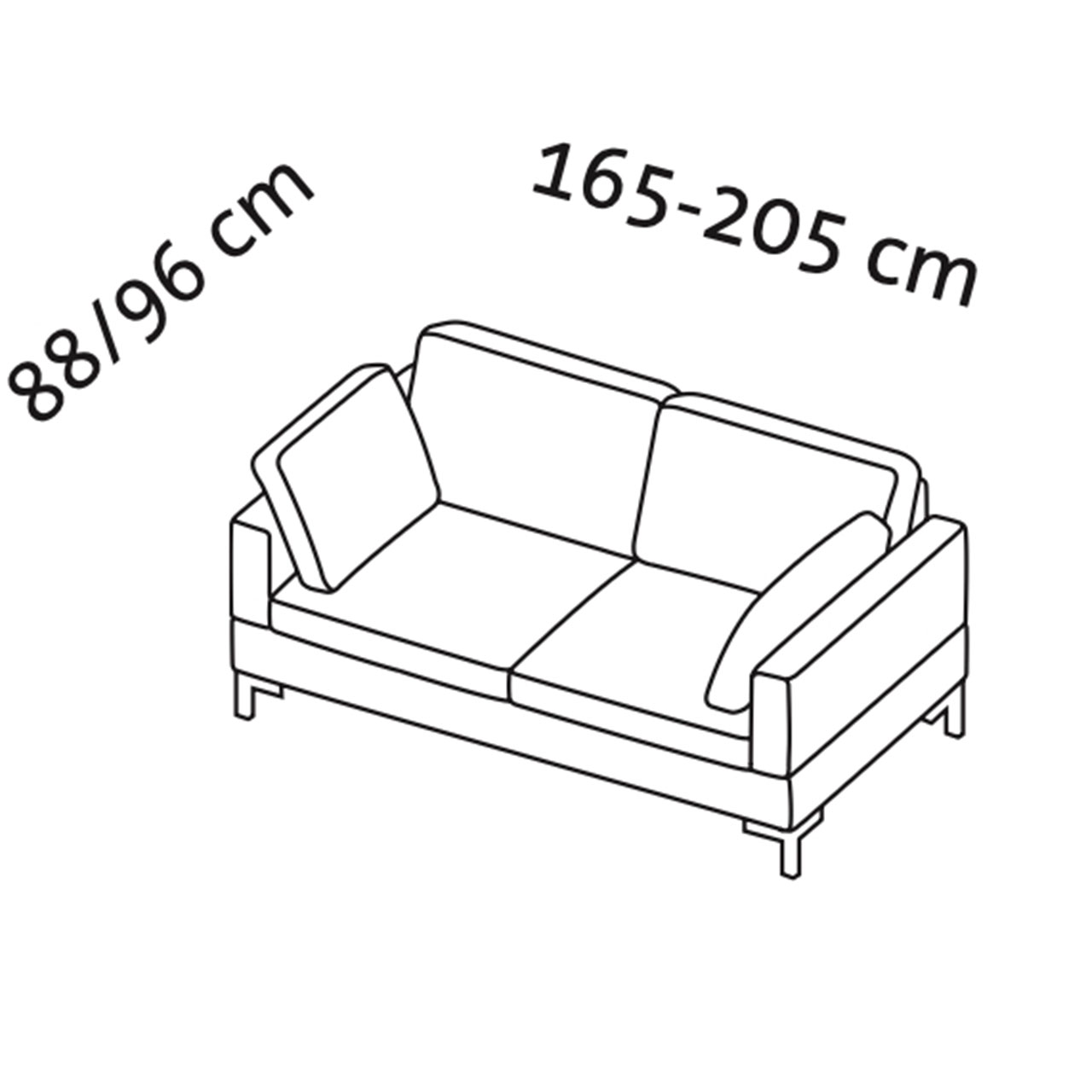 Maßzeichnung alba system Sofa 45505