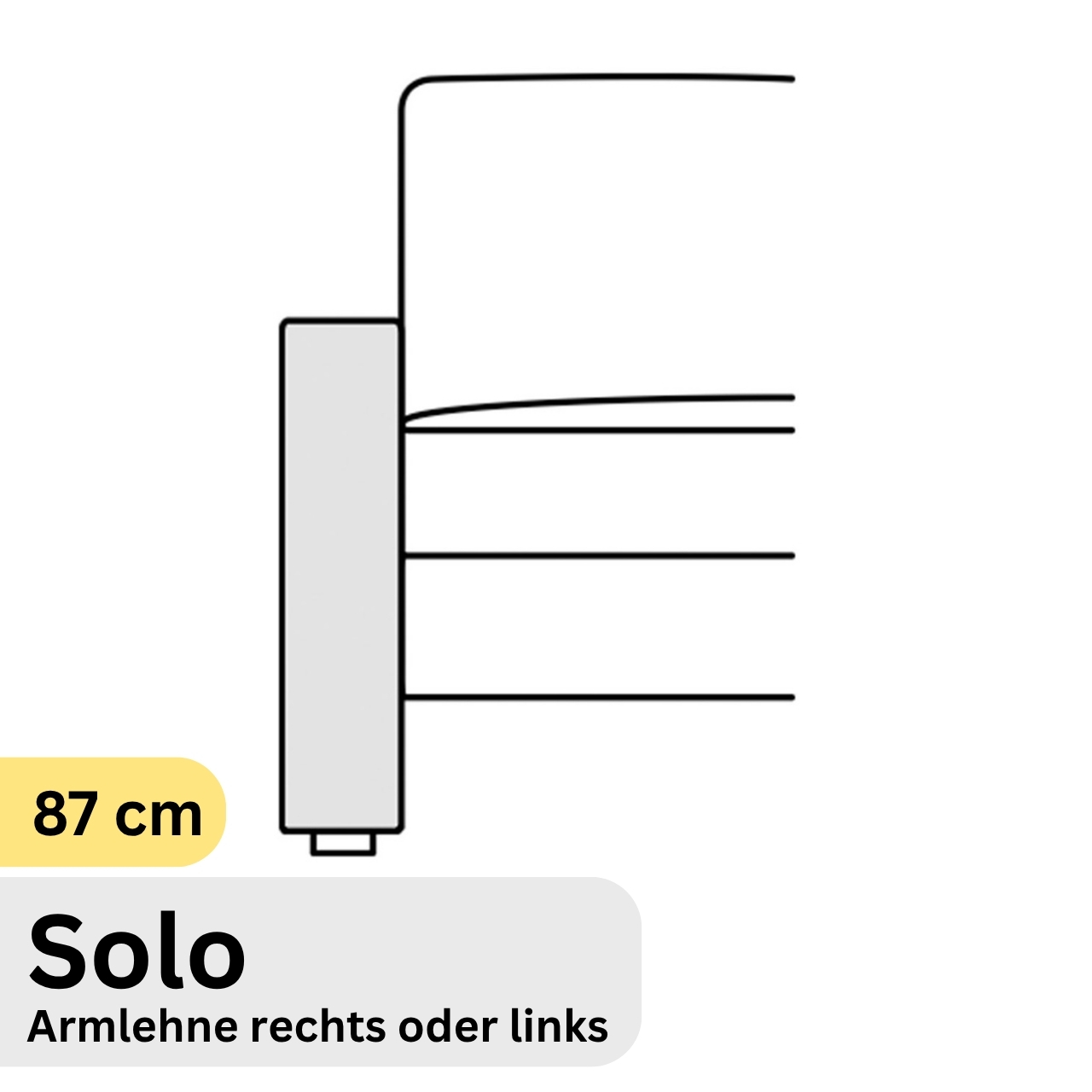 COR Conseta: Skizze Armlehne 87 cm Solo 40030