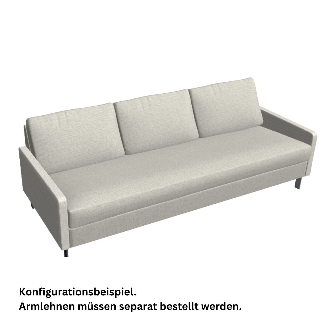 COR Conseta Sofa-Korpus 40370 Breite 210 cm mit durchgehendem Sitzpolster.