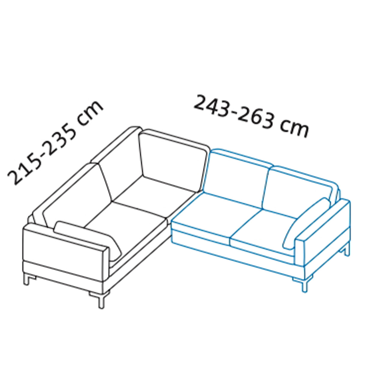 Maßzeichnung alba system Garnitur C1 + W2