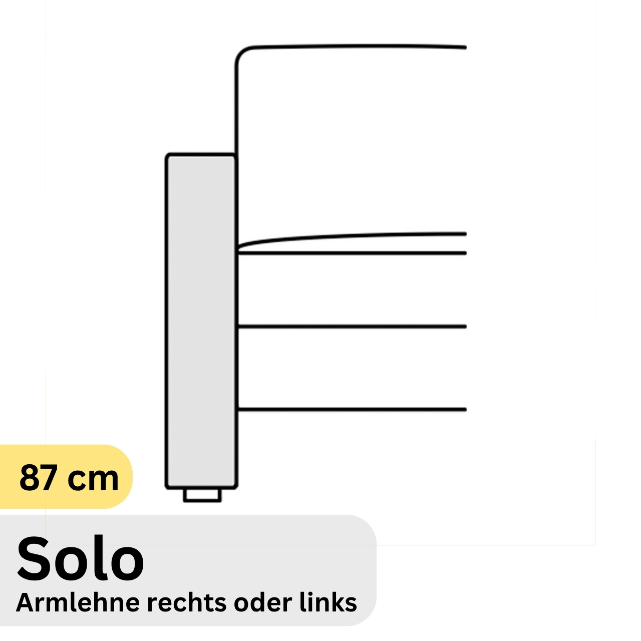 COR Conseta: Skizze Armlehne 87 cm Solo 40050