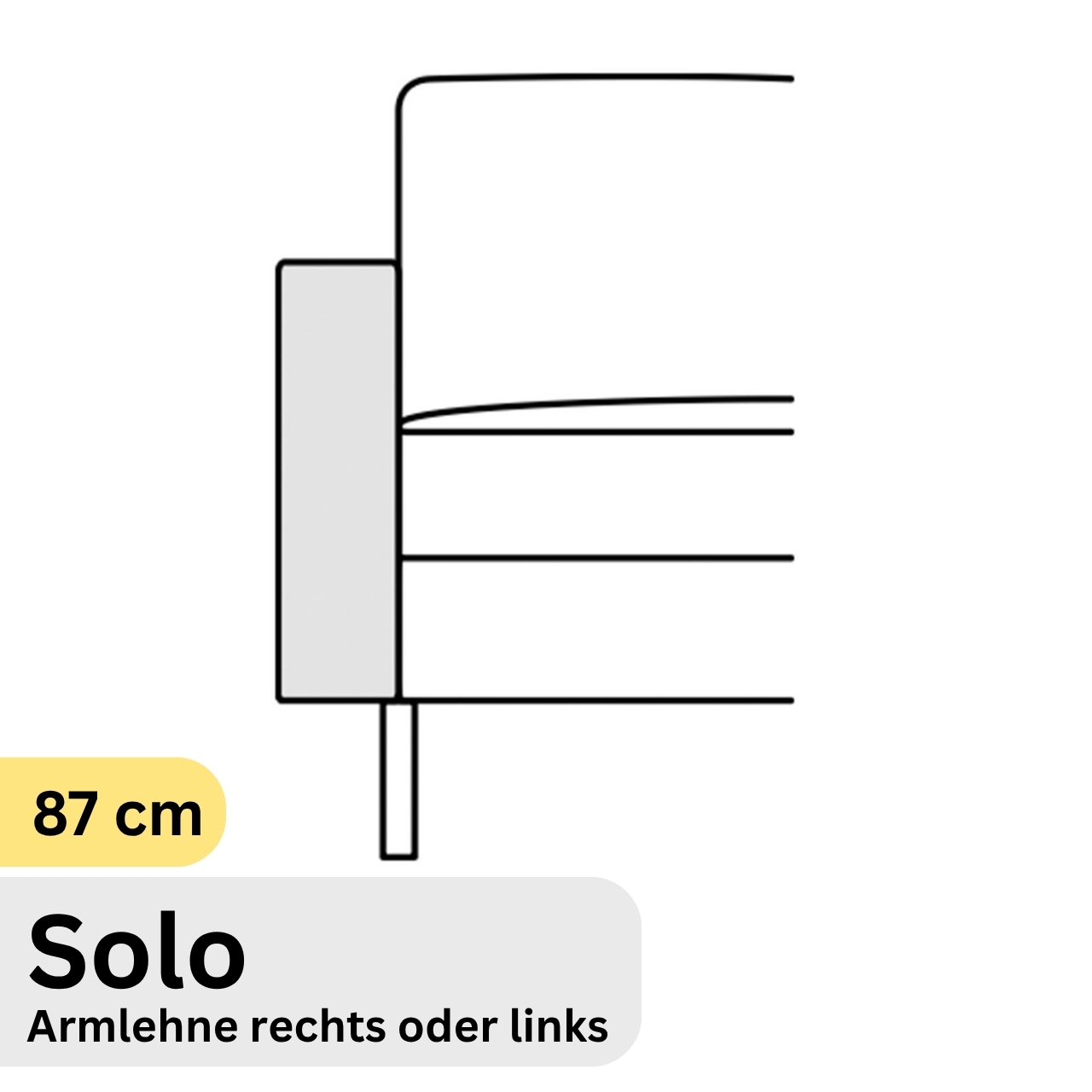 COR Conseta: Skizze Armlehne 87 cm Solo 44010