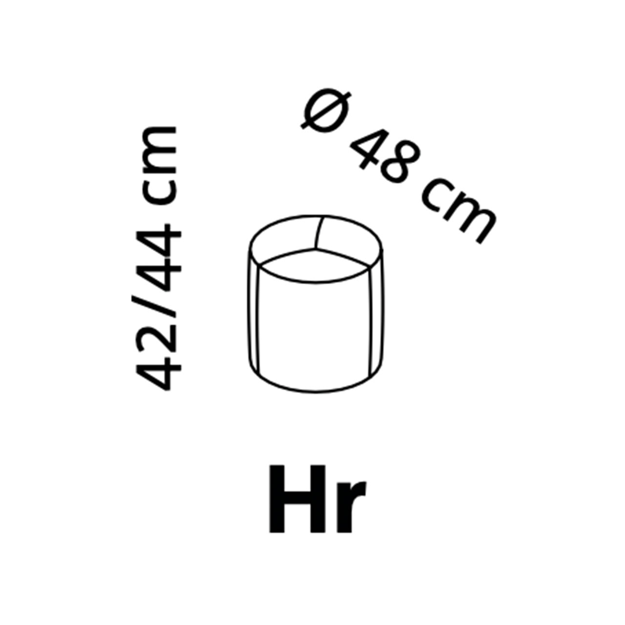 Maßzeichnung brühl magnolia Hocker 73061