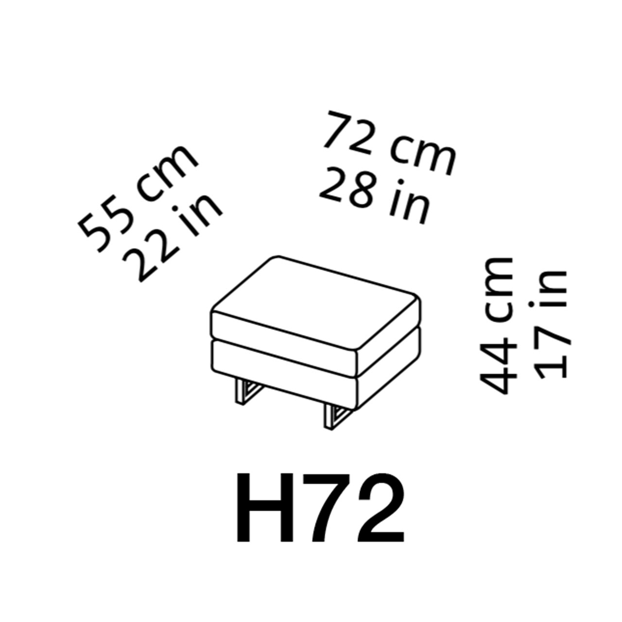 Maßzeichnung brühl embrace Hocker