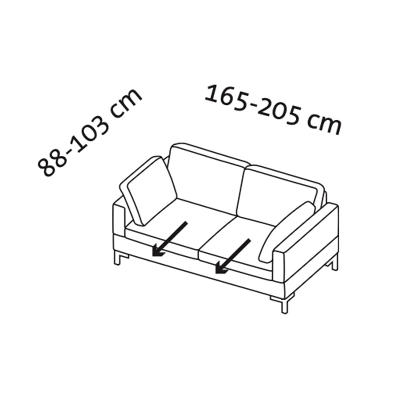 Maßzeichnung alba 55/70 Sofa 67605