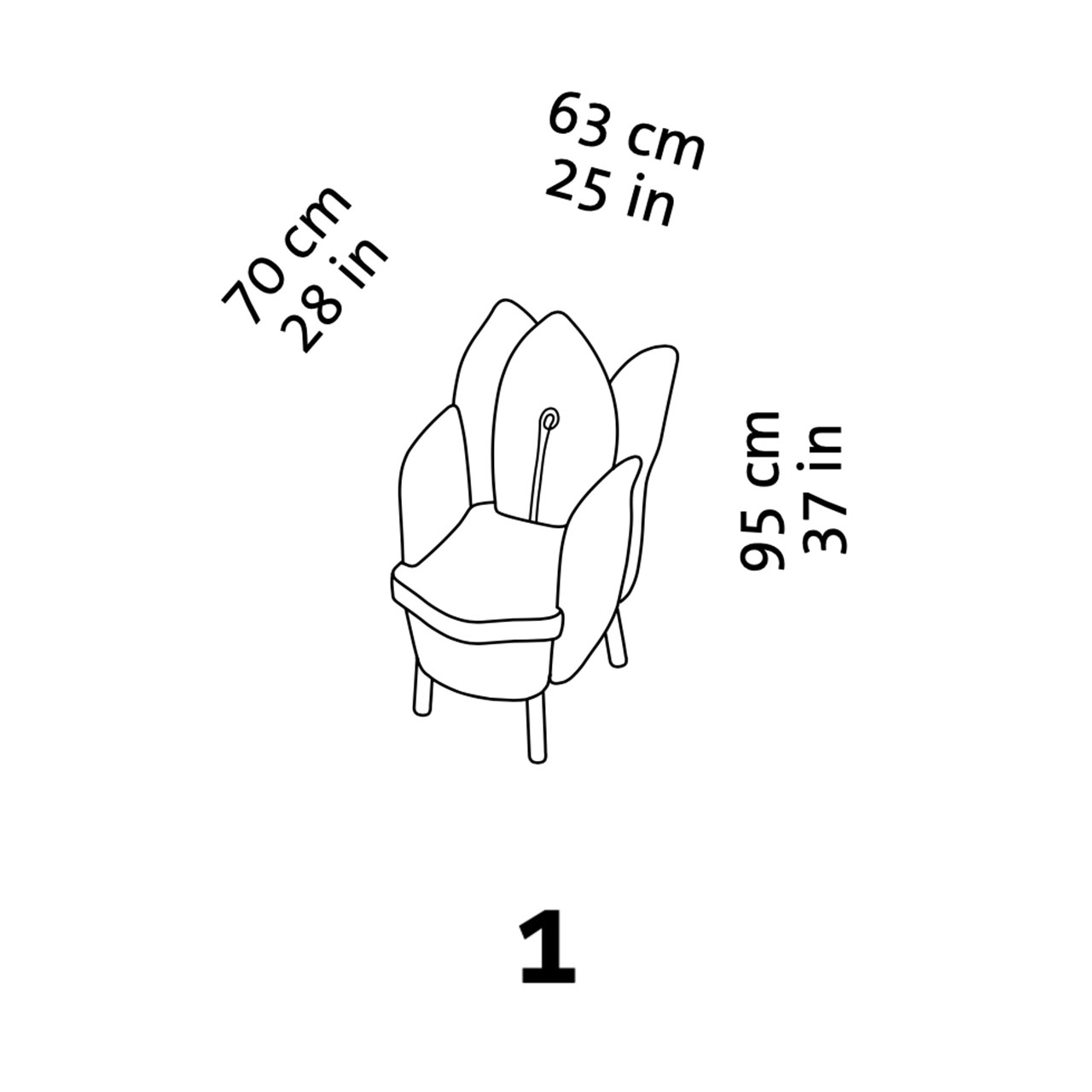 Maßzeichnung brühl morning dew Sessel 61001