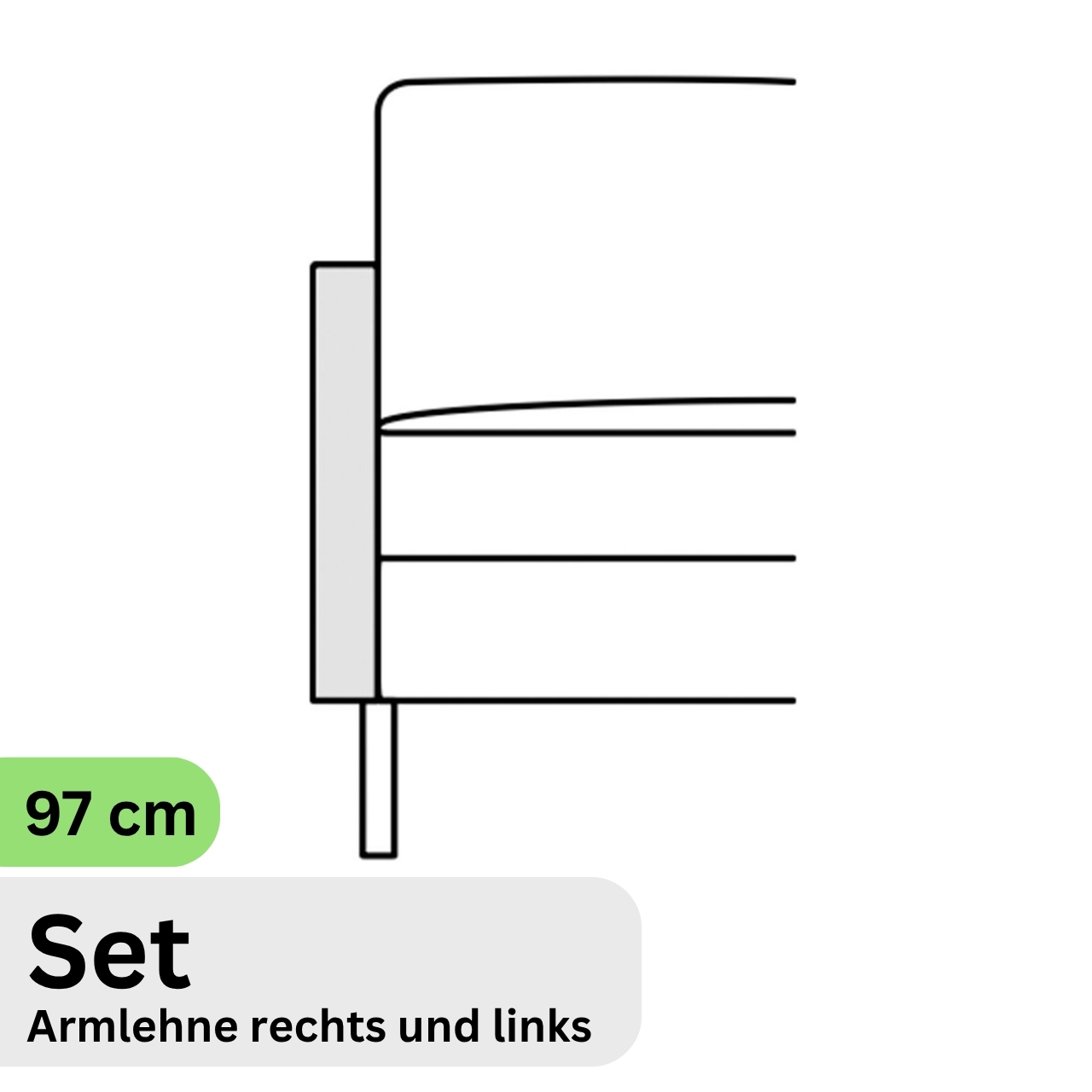 COR Conseta: Skizze Armlehne 97 cm Set 44950