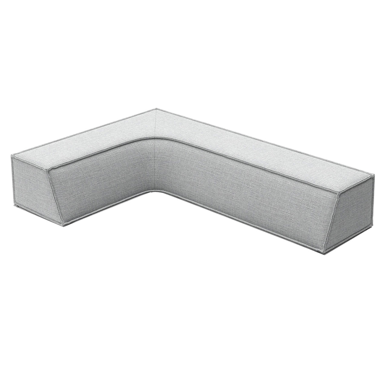 Rückenteil mit langem Schenkel rechts aus hellgrauem Stoff