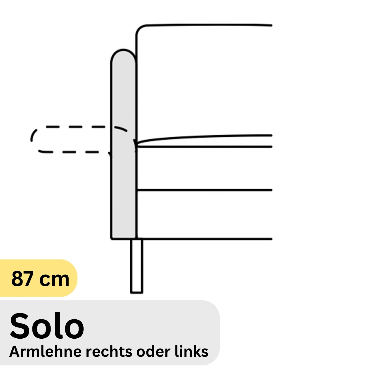 COR Conseta: Skizze Armlehne 87 cm Solo 44070