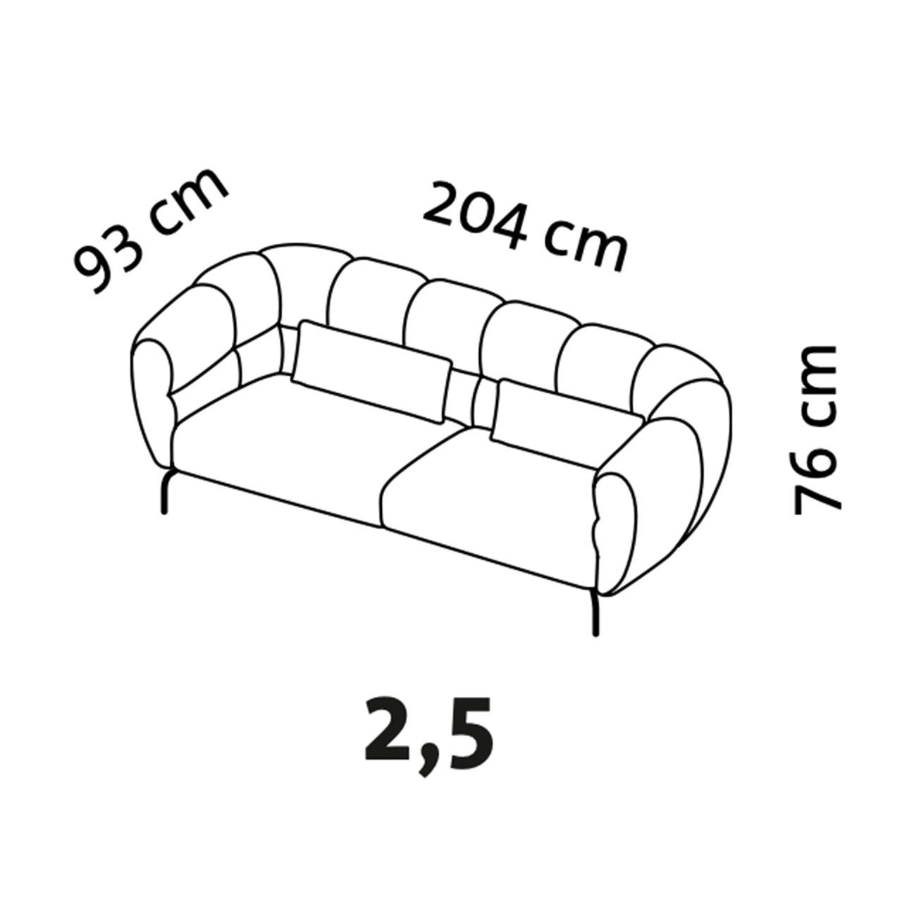 Maßzeichnung brühl magnolia Sofa 73008
