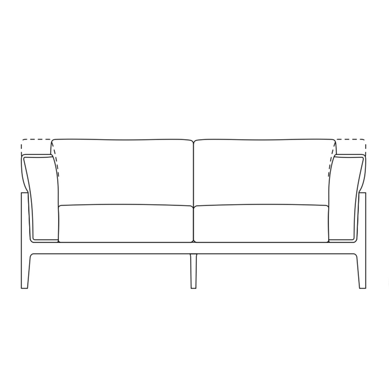 Zeichnung des Sofas zeigt den Aufbau