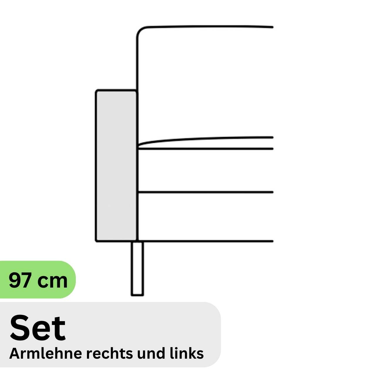 COR Conseta: Skizze Armlehne 97 cm Set 44910