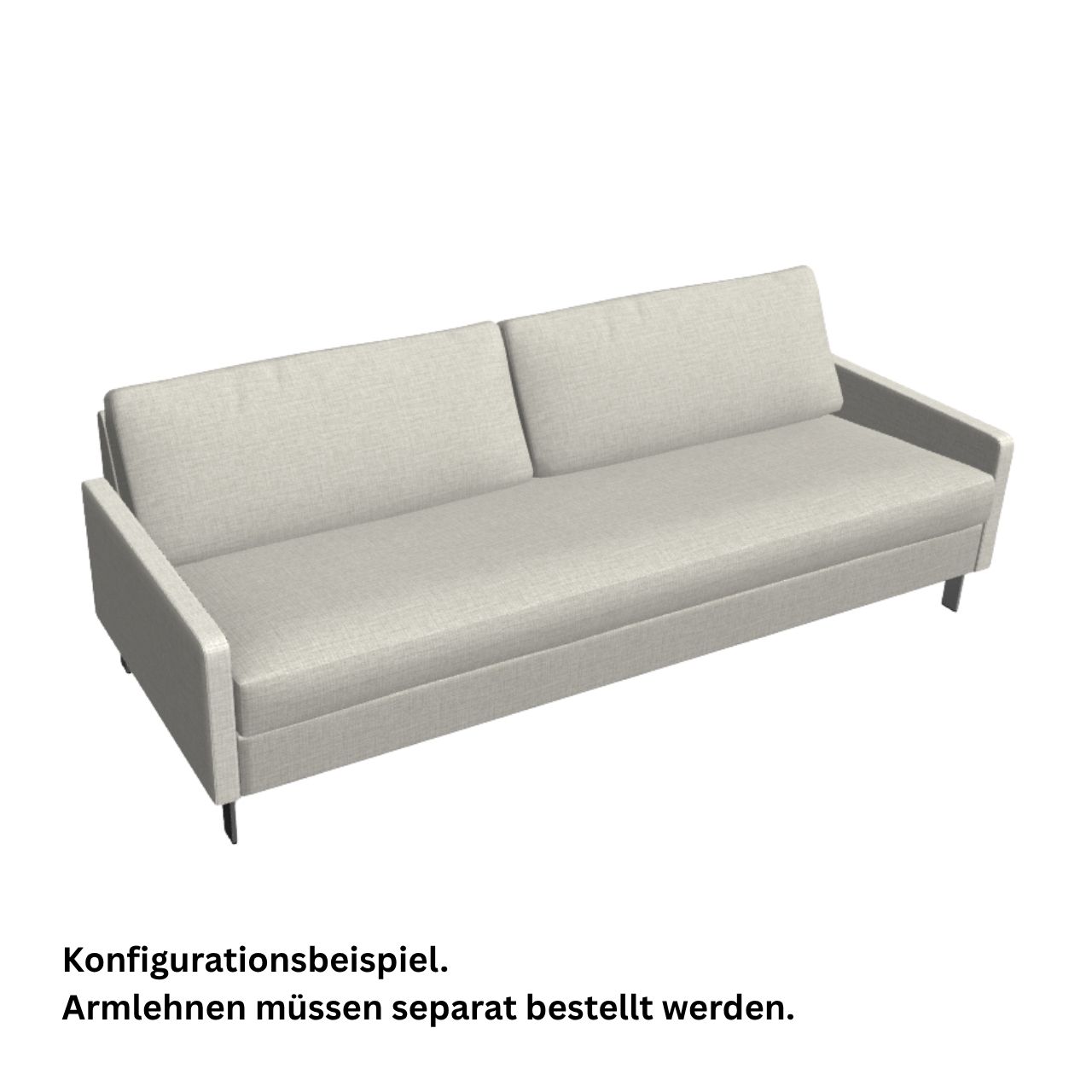 COR Conseta Sofa-Korpus 40210 Breite 210 cm mit durchgehendem Sitzpolster.
