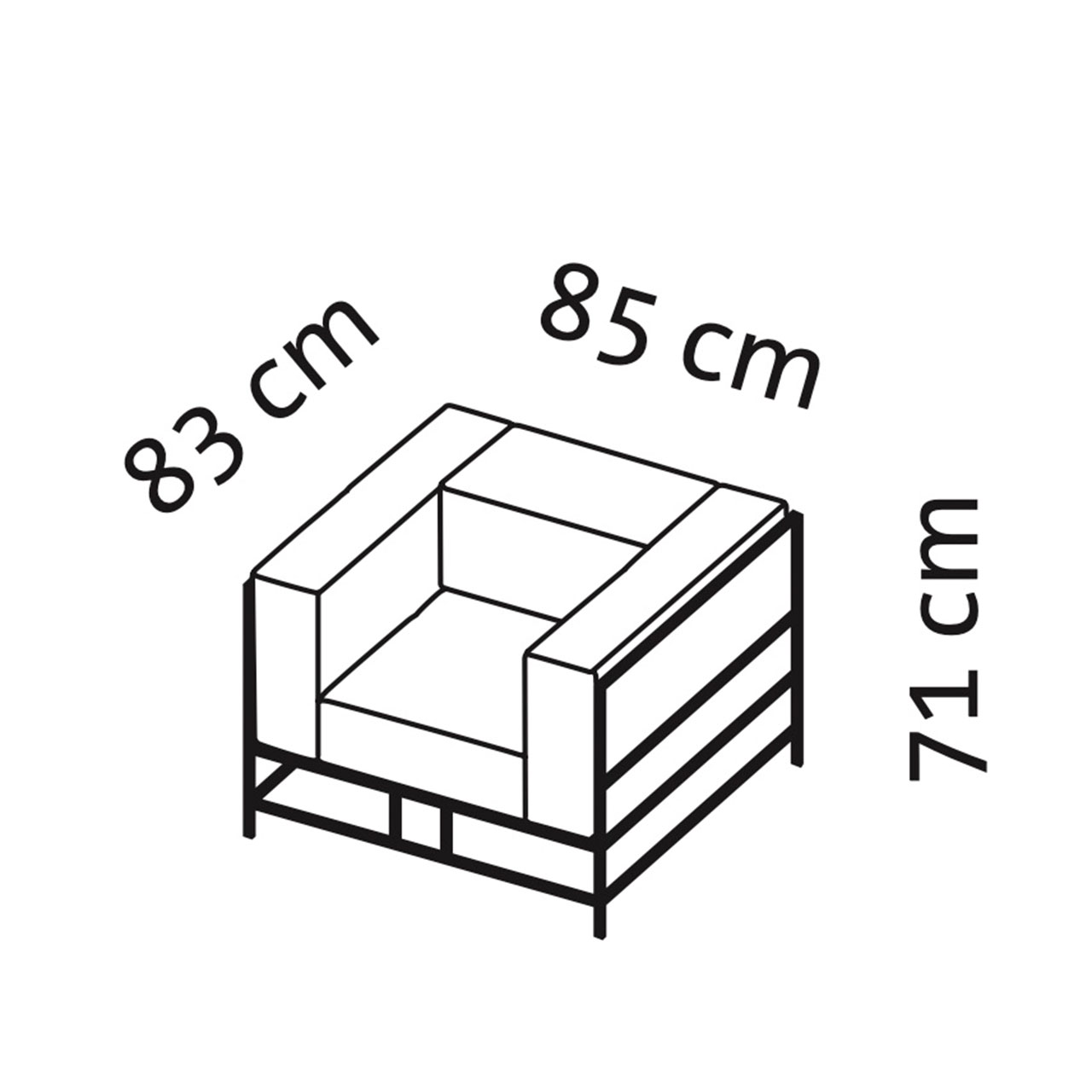 Maßzeichnung brühl easy pieces Sessel