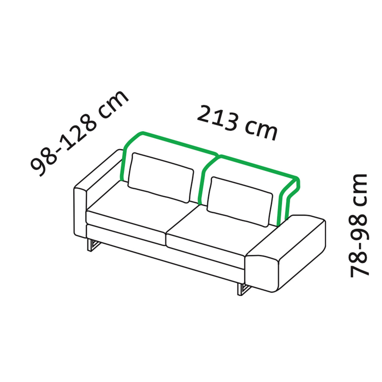 Maßzeichnung brühl embrace Sofa