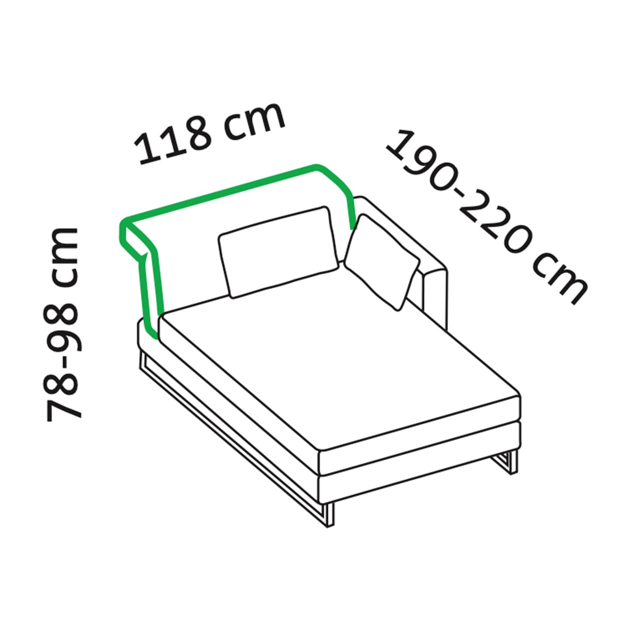 Maßzeichnung brühl embrace Longchair