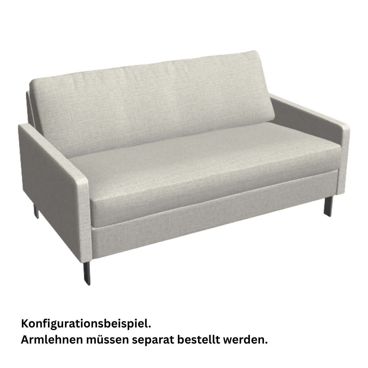 COR Conseta Sofa-Korpus 40270 Breite 140 cm. mit durchgehendem Sitz- und Rückenpolster.