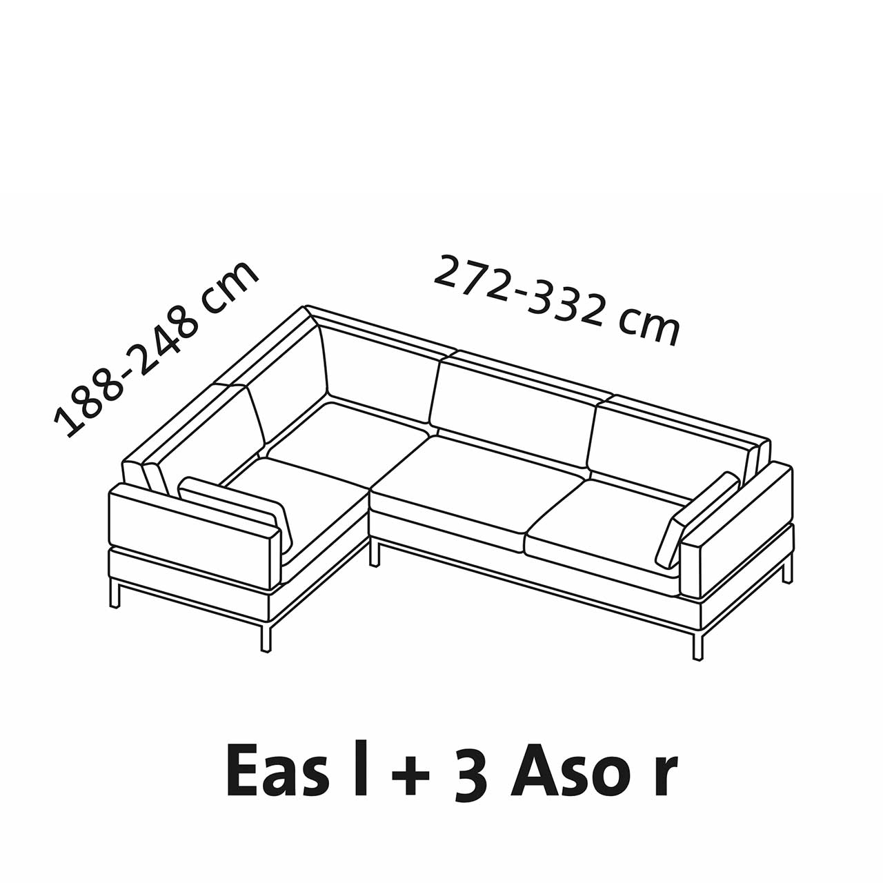 Maßzeichnung brühl tomo soft  Eckgarnitur