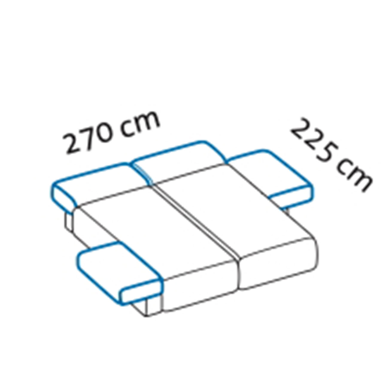 Maßzeichnung brühl piano Ecksofa