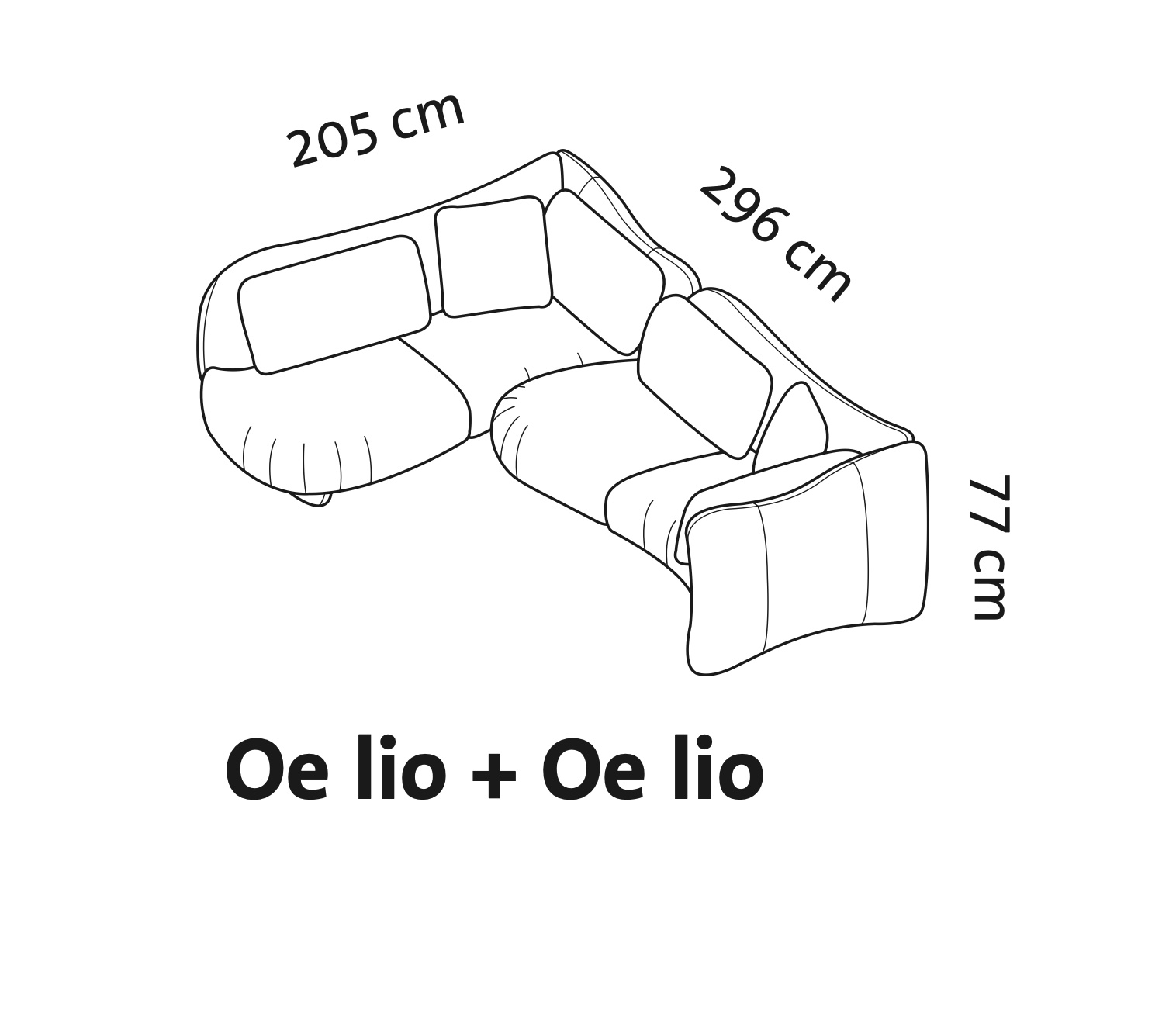 Maßzeichnung brühl bongo bay lounge Eckgarnitur 