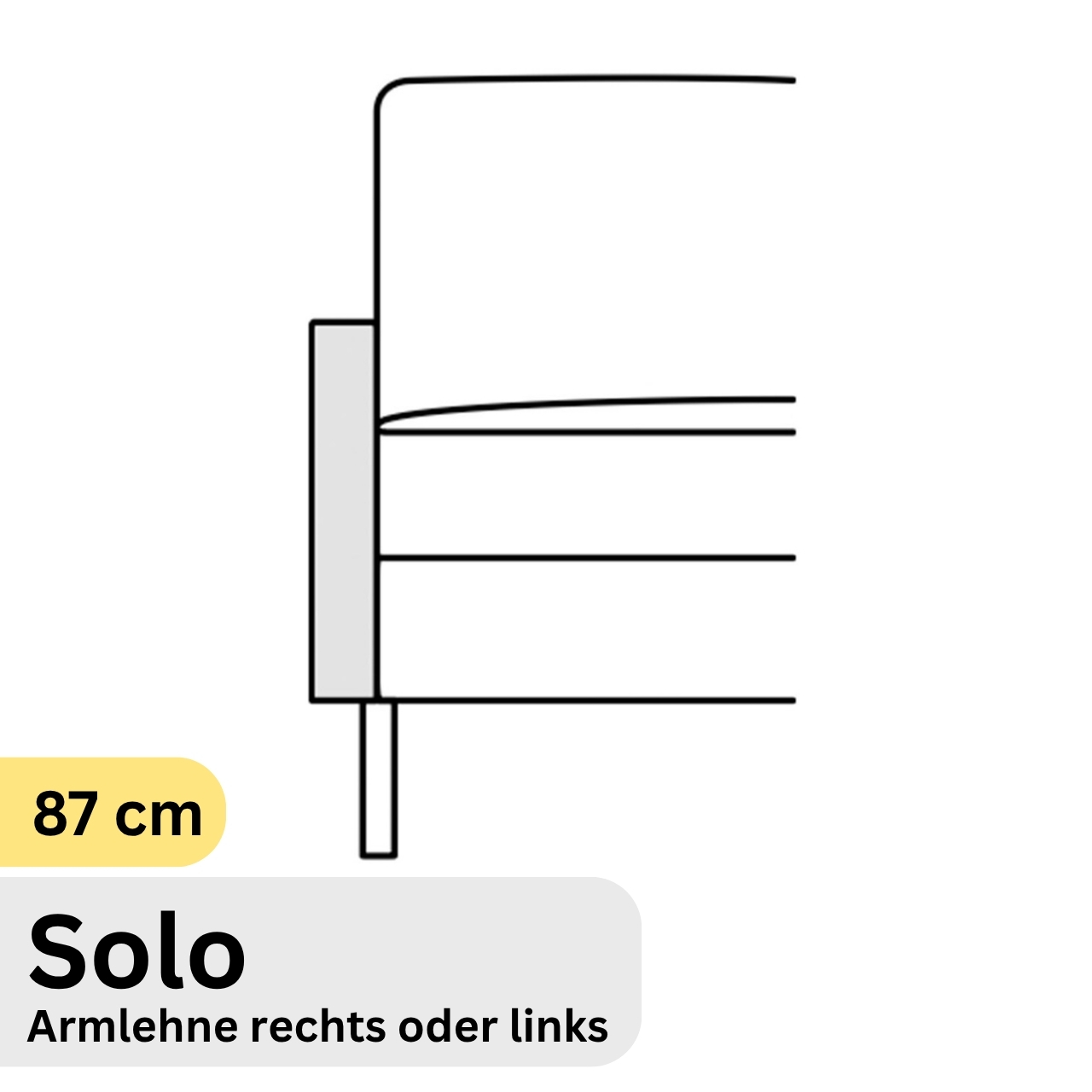 COR Conseta: Skizze Armlehne 87 cm Solo 44030