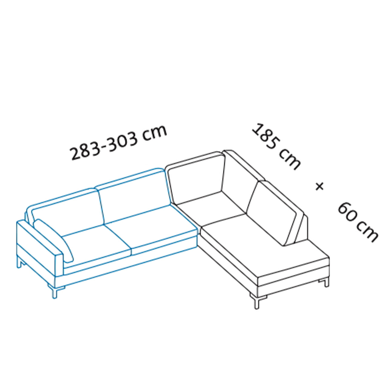 Maßzeichnung alba system Garnitur Y1 + D2