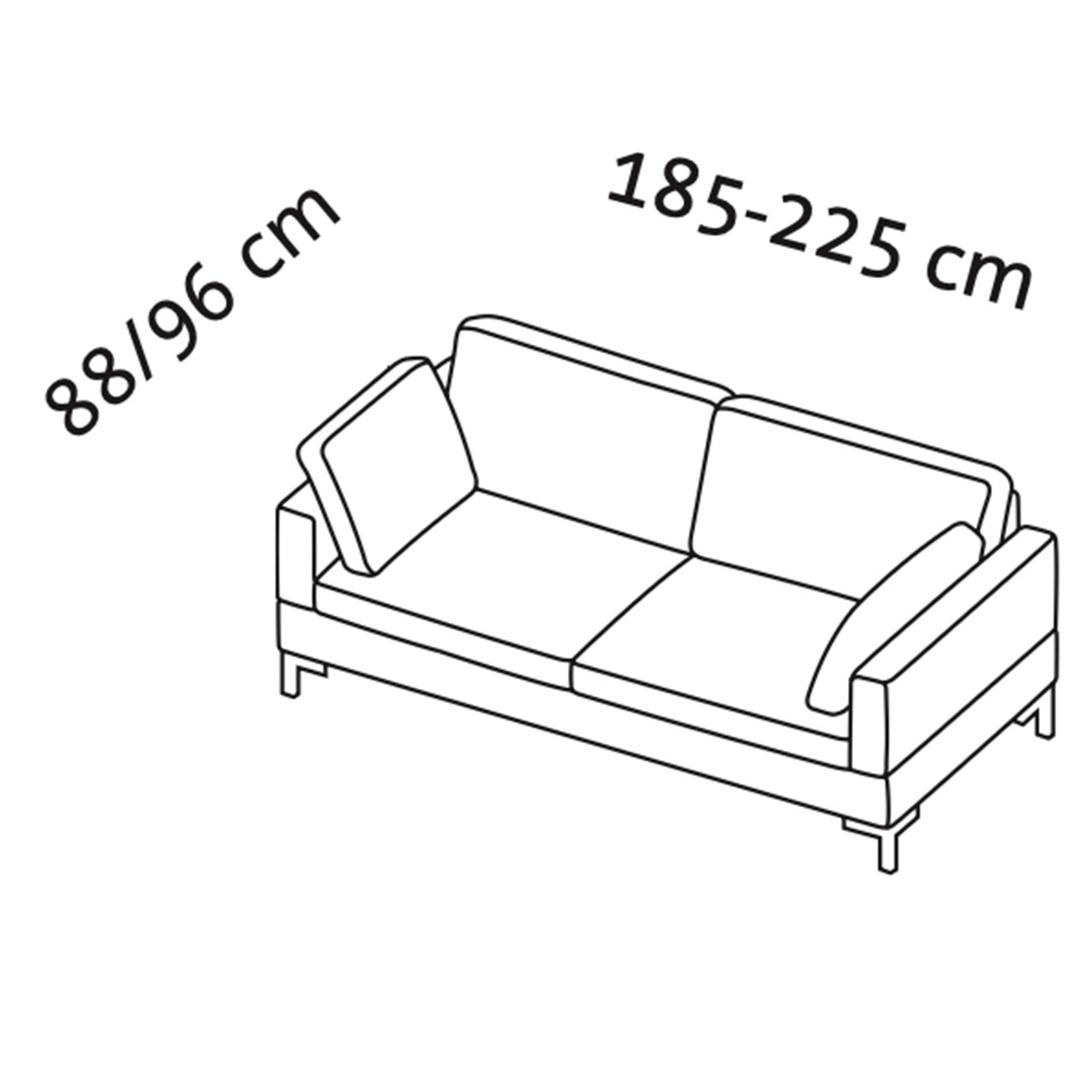Maßzeichnung alba system Sofa 45508