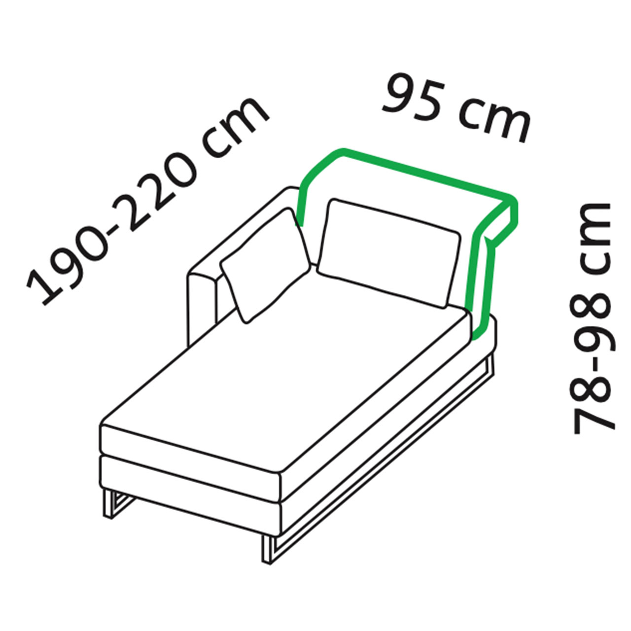 Maßzeichnung brühl embrace Longchair