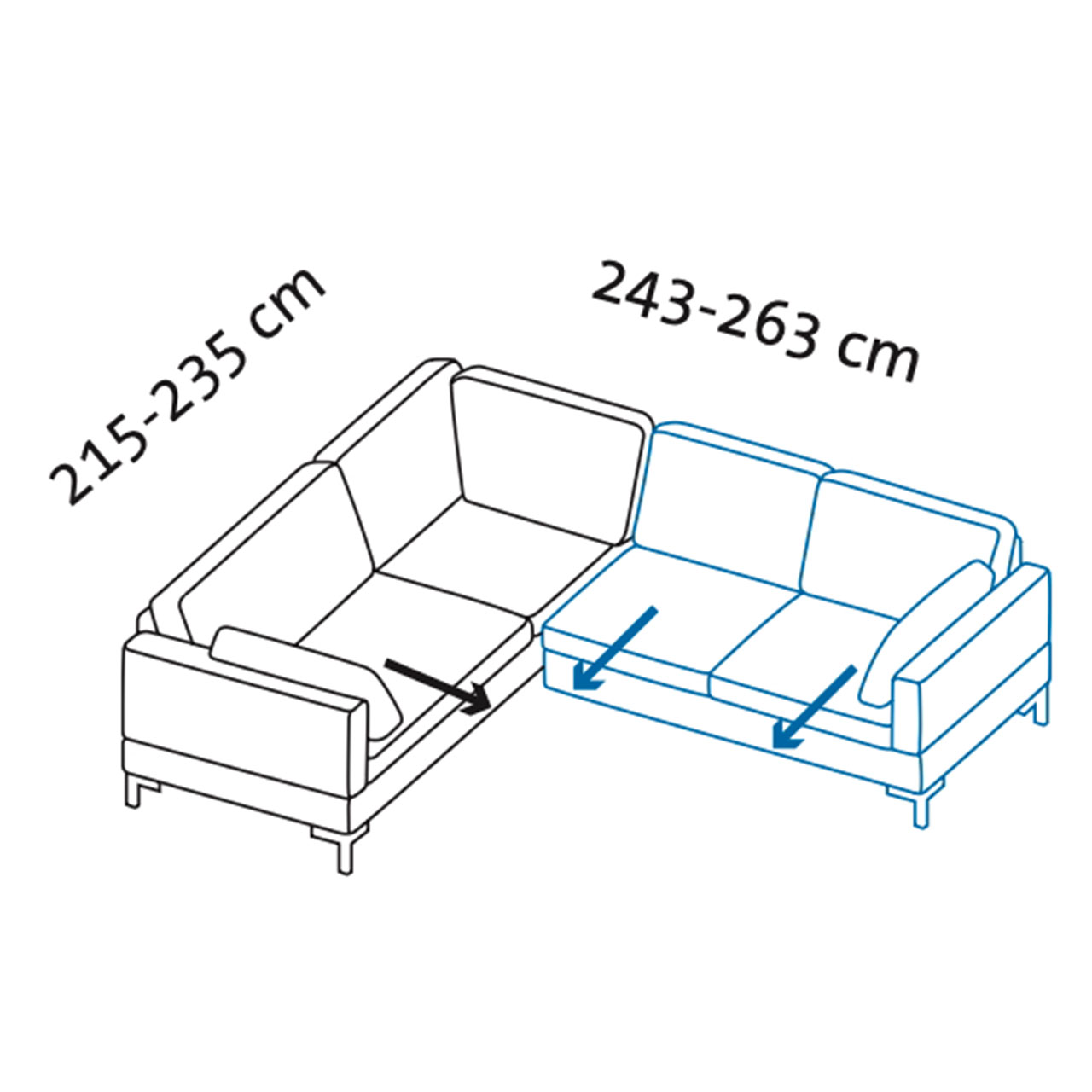 Maßzeichnung alba Garnitur C1 + W2