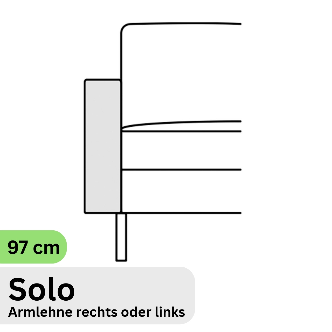 COR Conseta: Skizze Armlehne 97 cm Solo 44910