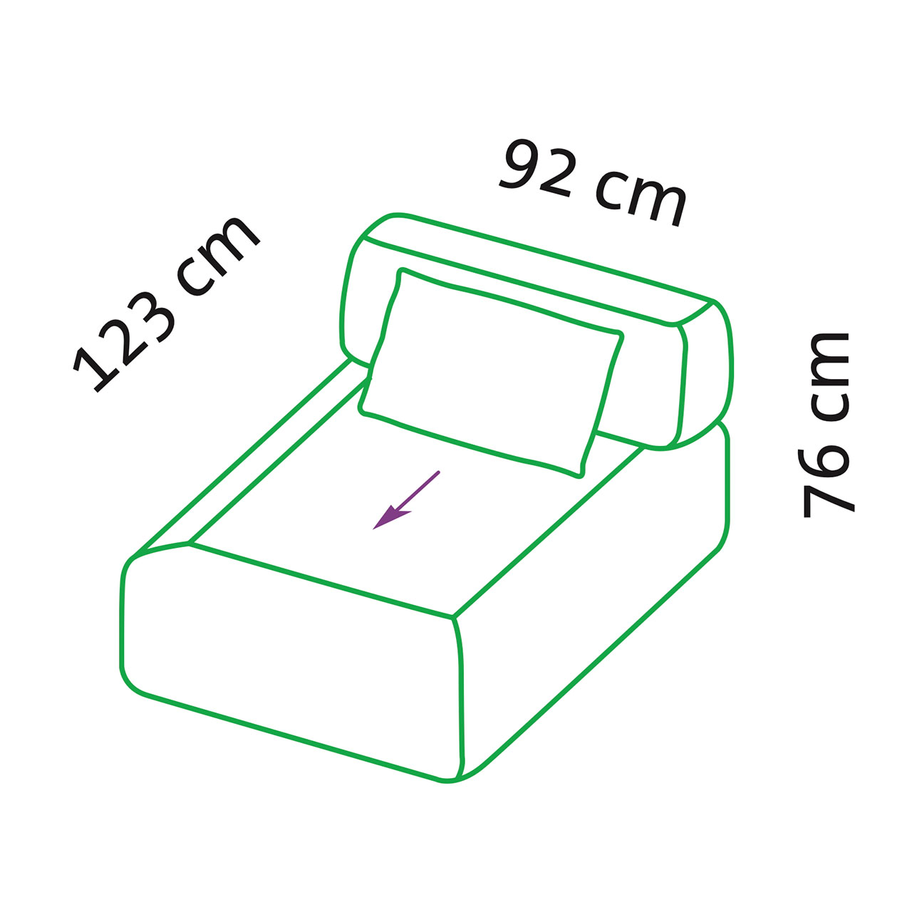 Maßzeichnung für ein Element extra tief all together von brühl.