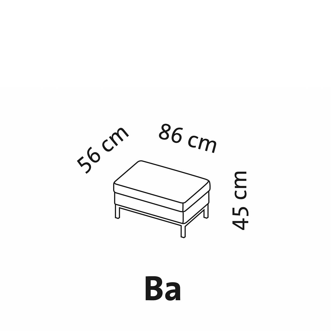 Maßzeichnung brühl tomo compact Hocker