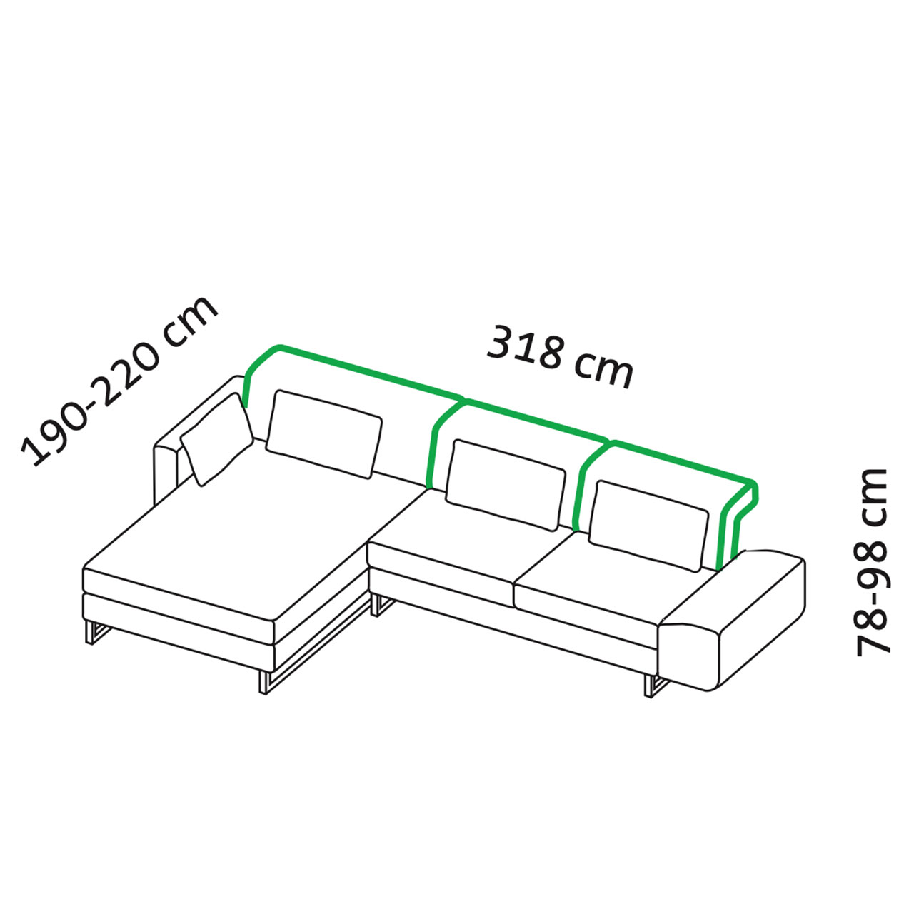 Maßzeichnung brühl embrace Garnitur