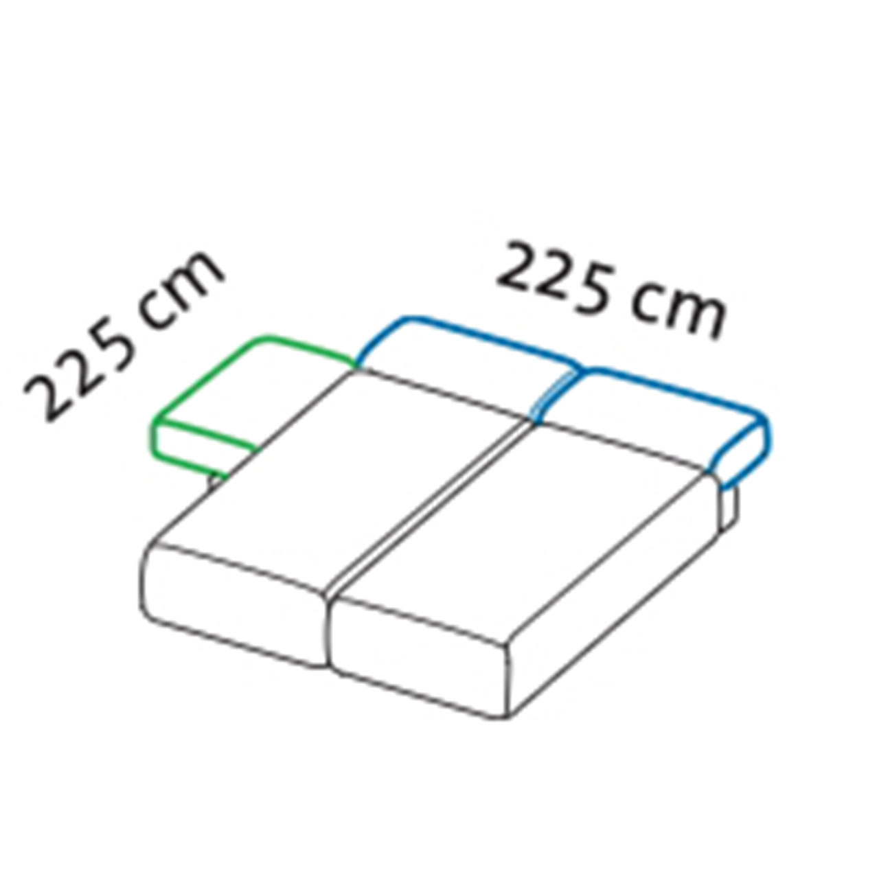 Maßzeichnung brühl piano Ecksofa