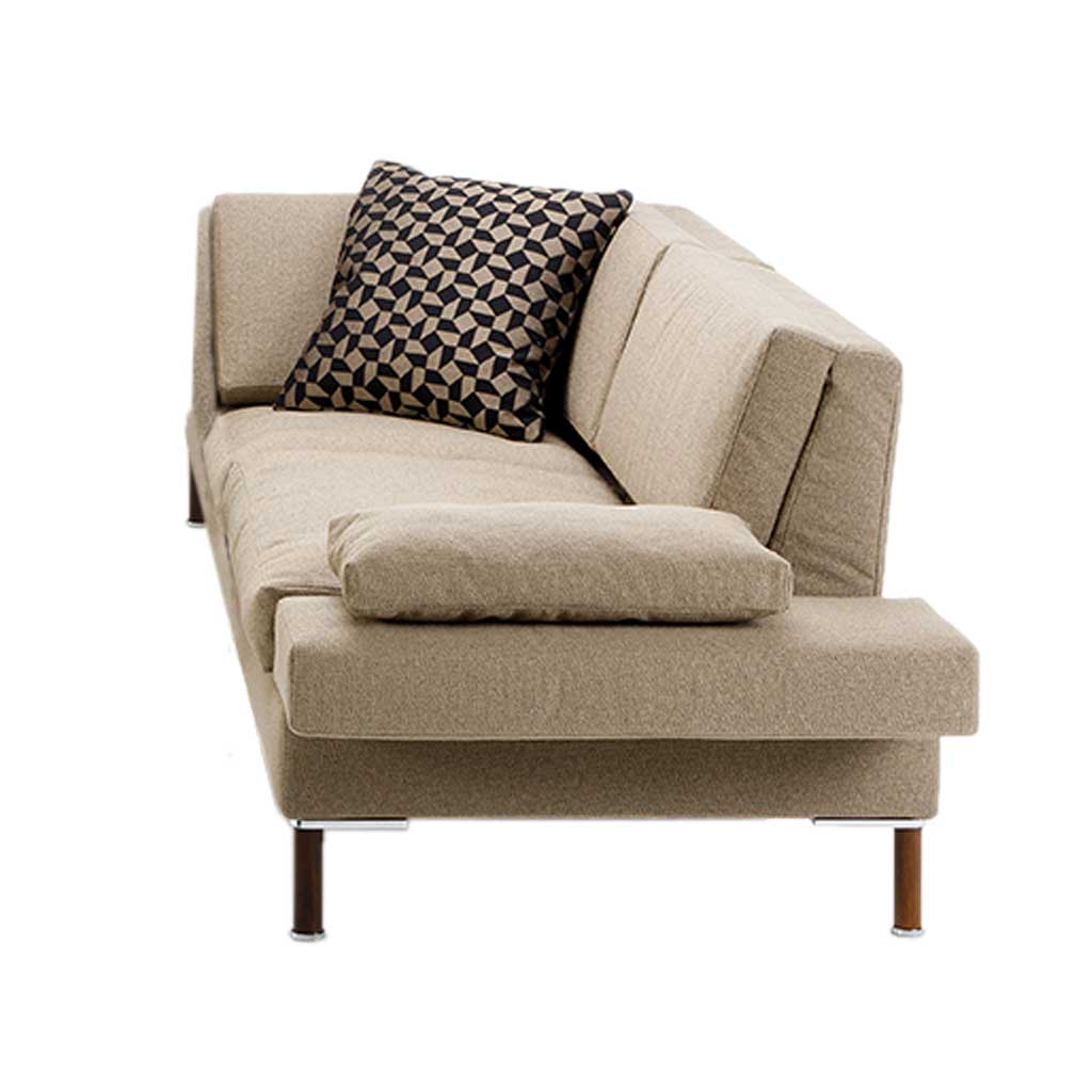 Hellbraunes Eckanbausofa.