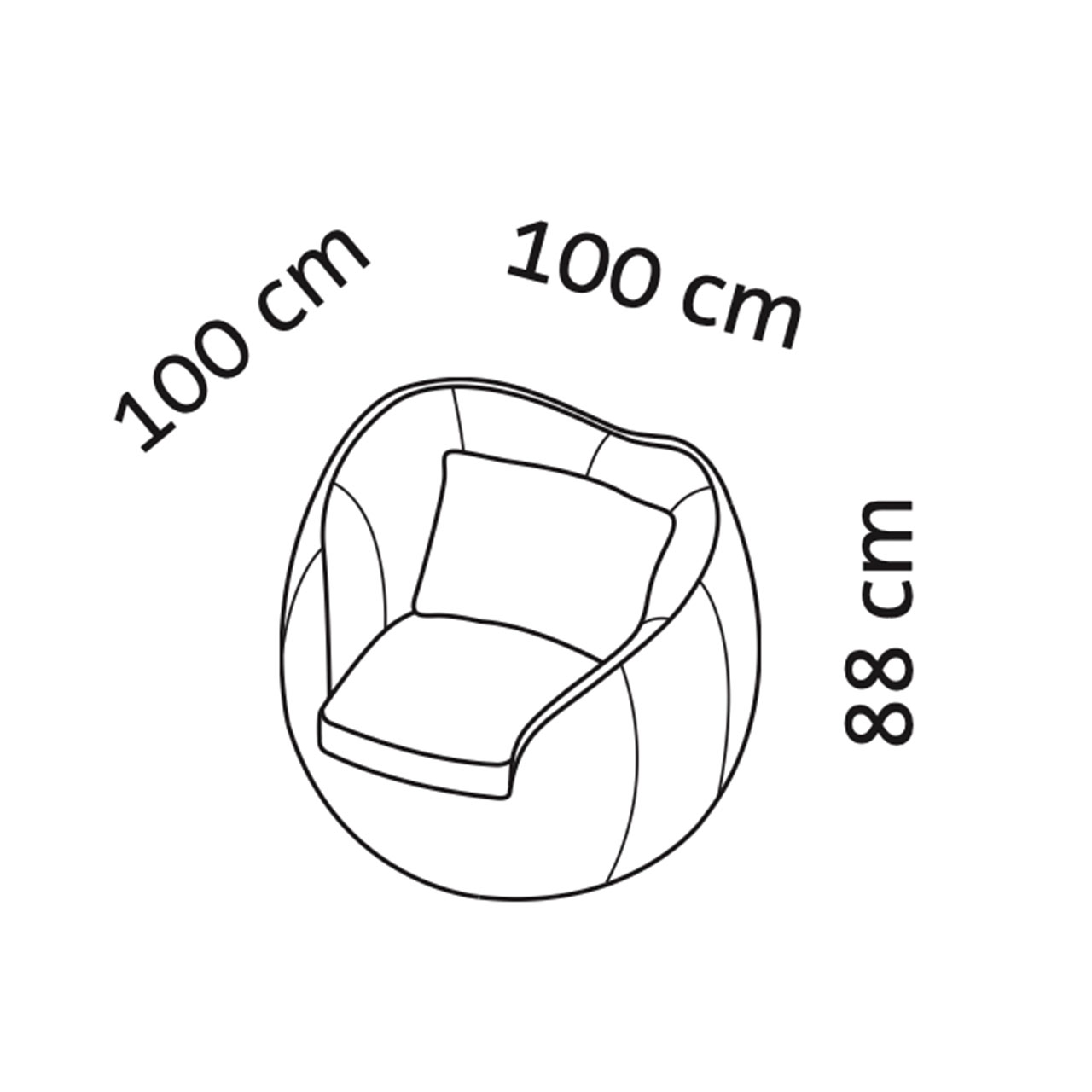 Maßzeichnung brühl azur Sessel