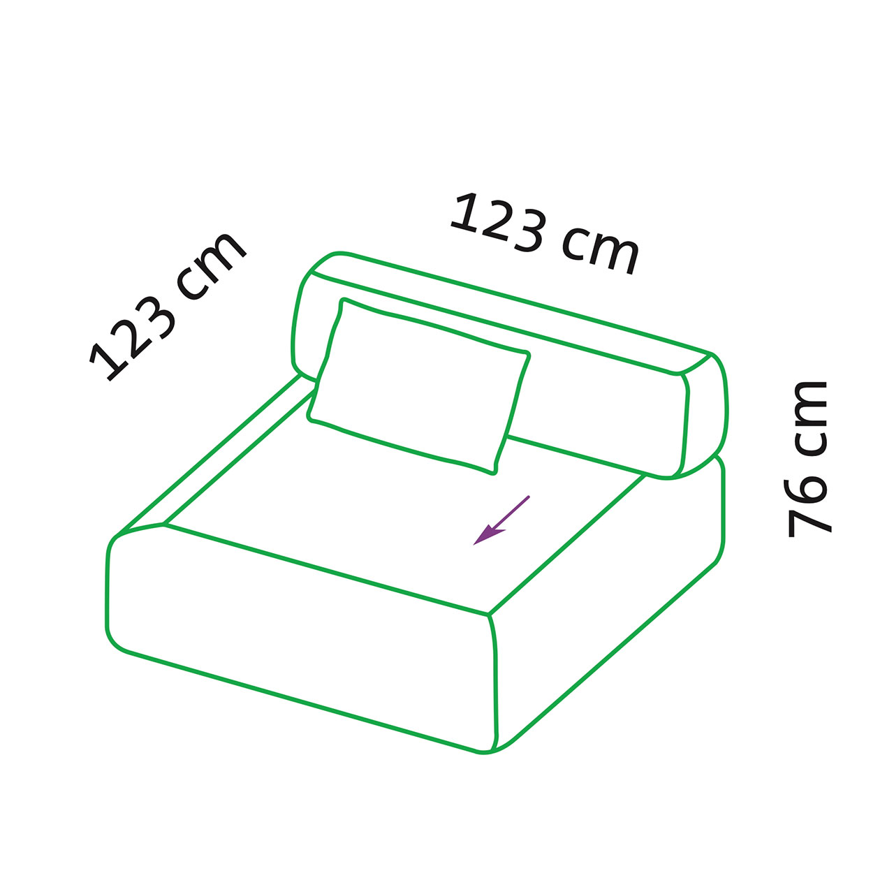 Maßzeichnung für ein Element extra tief all together von brühl.
