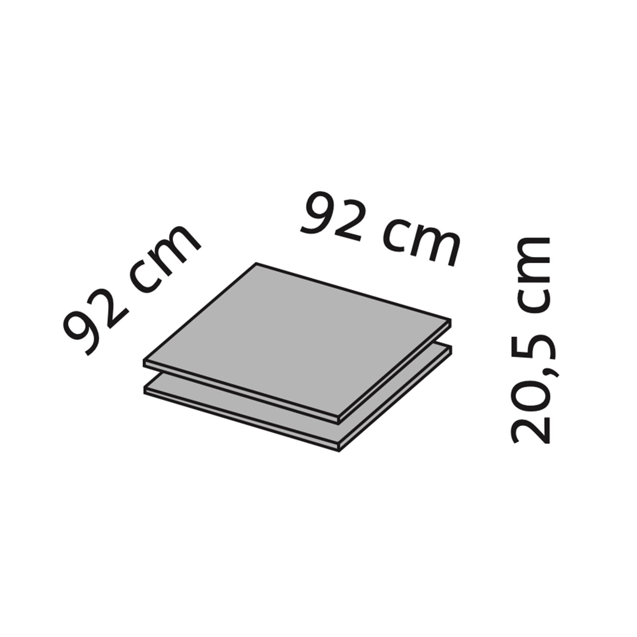 Maßzeichnung für den all together Tisch 73690.