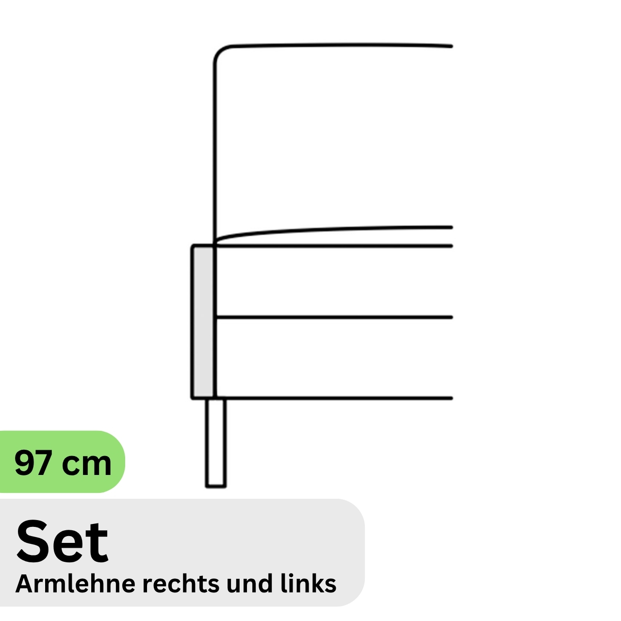 COR Conseta: Skizze Armlehne 97 cm Set 49910